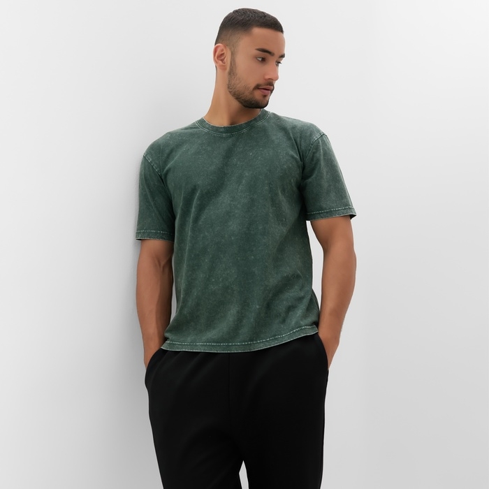 Футболка мужская MINAKU, цв.зелёный, р-р 52-54