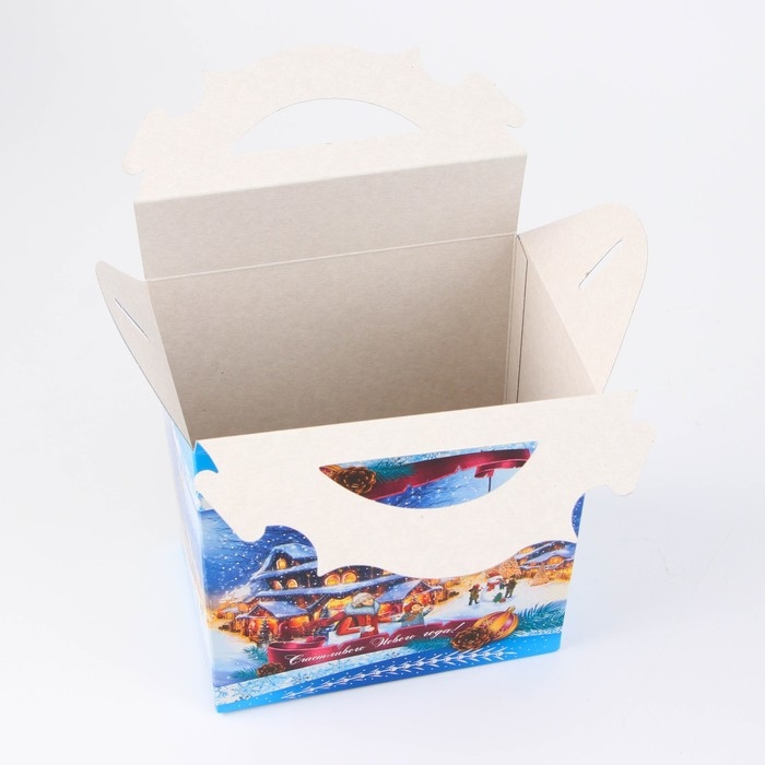 Новый год. Коробка подарочная новогодняя Ларец Новогодний вечер 18,2 х 11,5 х 26 см.