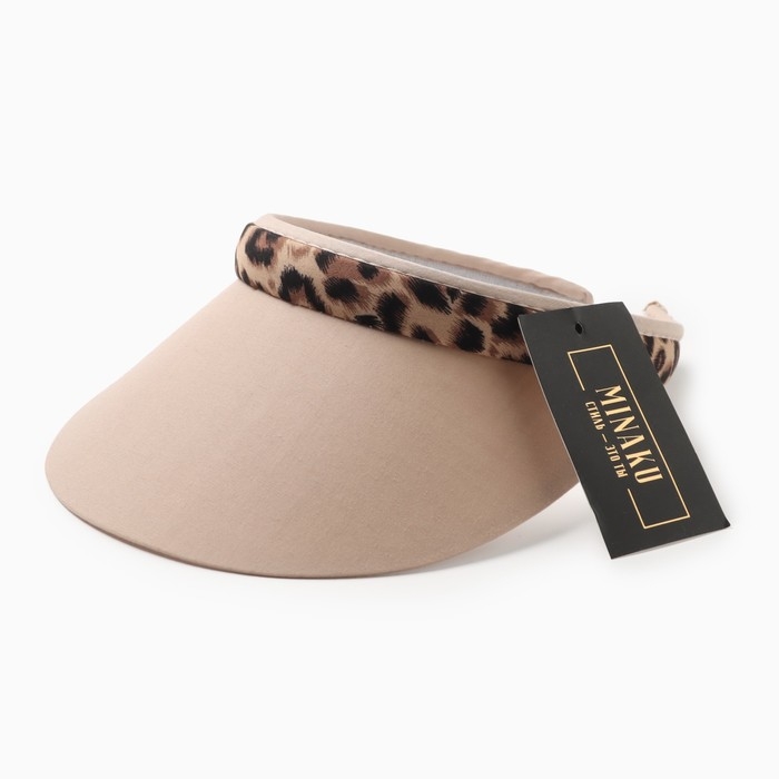 Козырёк женский MINAKU Козырёк женский MINAKU "Leopard" цвет пудровый, р-р 56-58