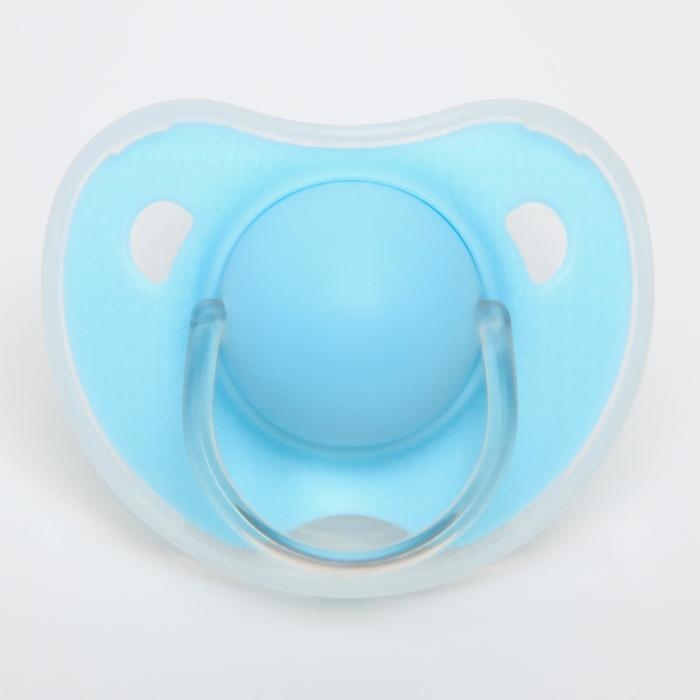 Соска - пустышка силиконовая ортодонтическая, от 6 мес., цвет МИКС для мальчиков