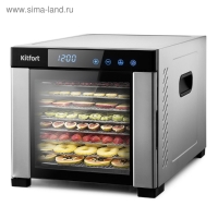 Сушилка для овощей и фруктов Kitfort КТ-1911, 650 Вт, 6 ярусов, 35-75 °С, серебристая Сушилка для овощей и фруктов Kitfort КТ-1911, 650 Вт, 6 ярусов, 35-75 °С, серебристая