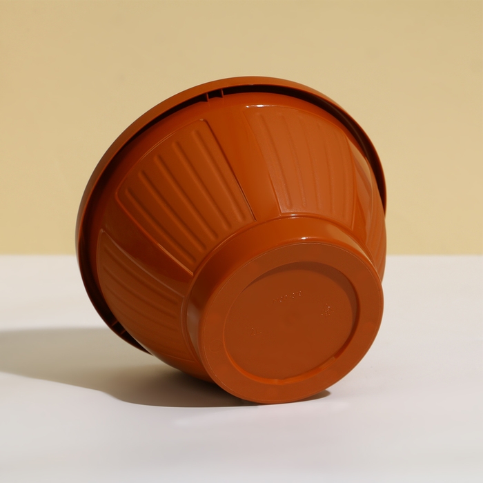 Кашпо подвесное, 2 л, пластик, коричневое