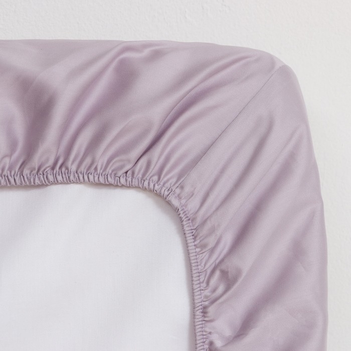 Простыня на резинке Lilac field 180х200х25 см, 100% хлопок, мако-сатин, 114г/м2