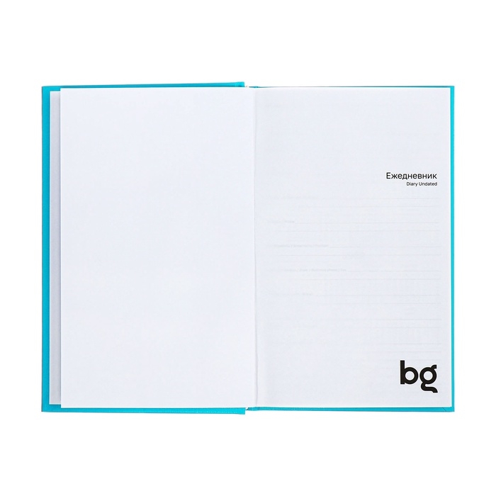 Ежедневник недатированный А5, 160 листов, обложка бумвинил, бирюзовый