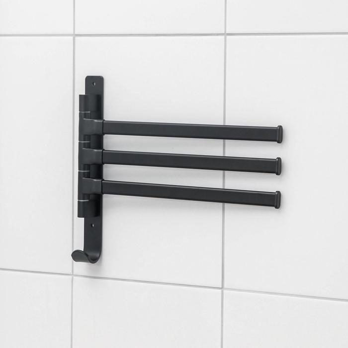 Держатель для полотенец &laquo;Лофт&raquo;, 3 спицы, цвет чёрный