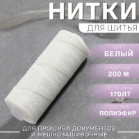 Нитки 170ЛТ, 200 м, цвет белый №0101 Нитки 170ЛТ, 200 м, цвет белый №0101