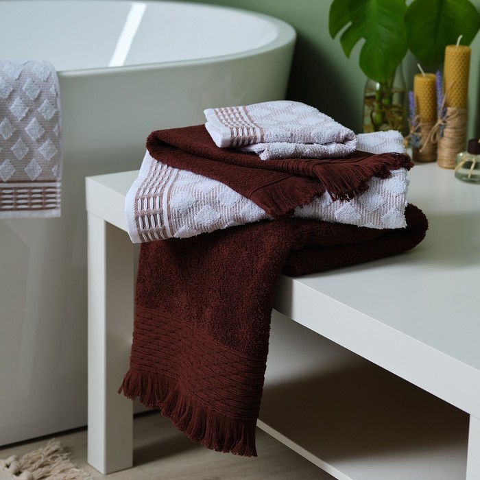 Полотенце махровое LoveLife &laquo;Аморе&raquo; 30х50 см, коричневый, 100% хлопок, 450 гр/м2