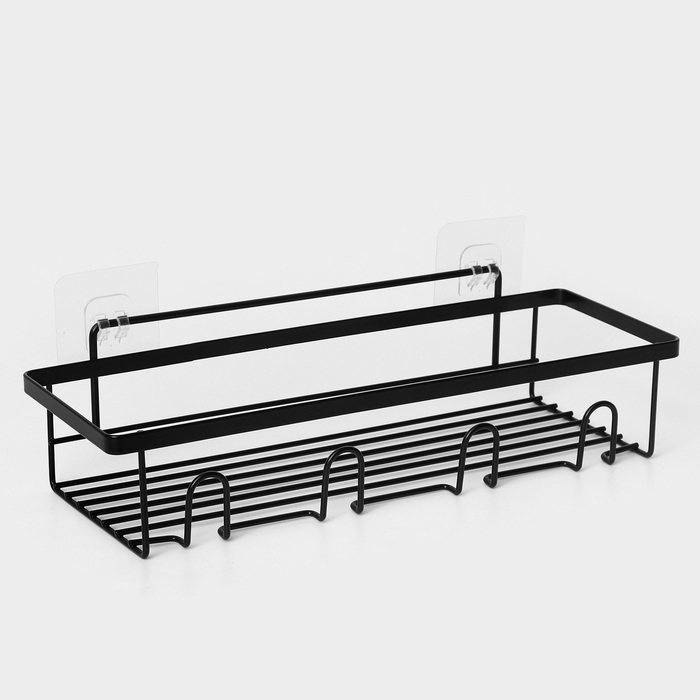 Полка для ванной прямая, 33×12×9 см, цвет черный Полка для ванной прямая, 33×12×9 см, цвет черный