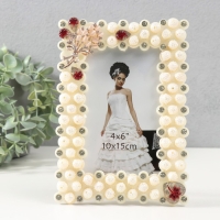 Фоторамка 1038 10х15 см "Жемчуг" пластик, цв. белый