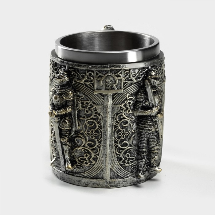 Кружка из нержавеющей стали «Стража», 400 мл, цвет серебряный Кружка из нержавеющей стали «Стража», 400 мл, цвет серебряный