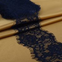 Кружево реснички, 120 мм &times; 9 &plusmn; 0,5 м, в бобине 3 шт по 3 м, цвет синий