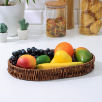 Корзинка для подачи Доляна &laquo;Огайо&raquo;, 36&times;25&times;5 см, овальная, цвет коричневый