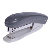 Степлер № 10, до 12 листов, BRAUBERG Einkommen, пластиковый корпус, встроенный антиСтеплер, серый