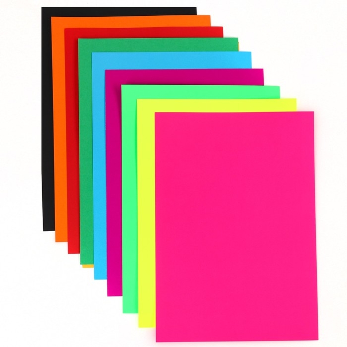 Картон цветной тонированный, А4, 10 листов, 10 цветов, немелованный, двусторонний, в пакете, 200 г/м&sup2;, Смешарики