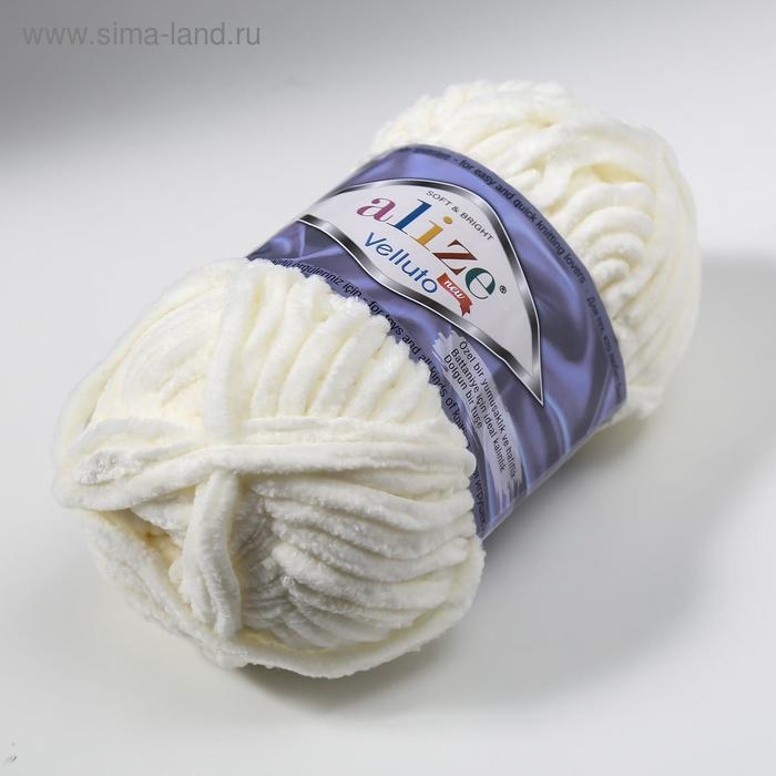 Пряжа Пряжа "Velluto" 100% микрополиэстер 68м/100гр (62 молочный)