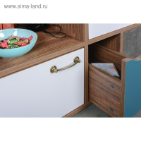 Комод Вайс 10.104, 1212х399х888, Дерево винтаж/Бензин/Мята/Белый премиум/Камень темный