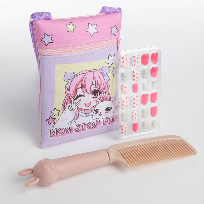 Детские накладные ногти, сумка, расчёстка, подарочный набор для девочки