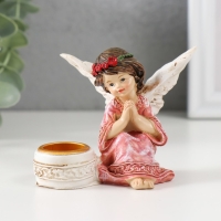 Подсвечник полистоун на 1 свечу "Ангел в платье с венком" d-2,2 см МИКС 7,2х8,7х5,5 см Подсвечник полистоун на 1 свечу "Ангел в платье с венком" d-2,2 см МИКС 7,2х8,7х5,5 см