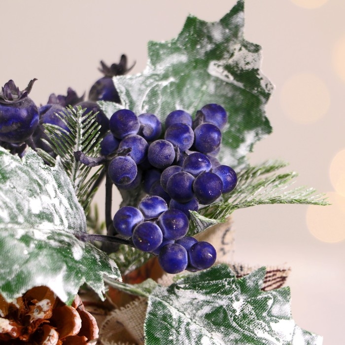 Декор Декор "Зимнее очарование" черника шишка в мешочке 14 см