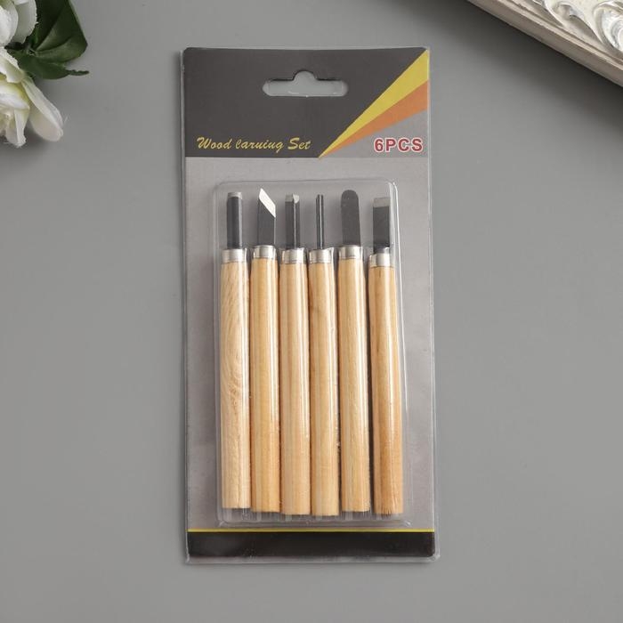 Набор ножей с деревянной ручкой 6 шт 20,5х10 см Набор ножей с деревянной ручкой 6 шт 20,5х10 см