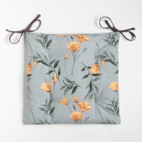 Сидушка на стул Этель Yellow poppies 42х42 см, 100% хлопок, репс 210 г/м2 Сидушка на стул Этель Yellow poppies 42х42 см, 100% хлопок, репс 210 г/м2