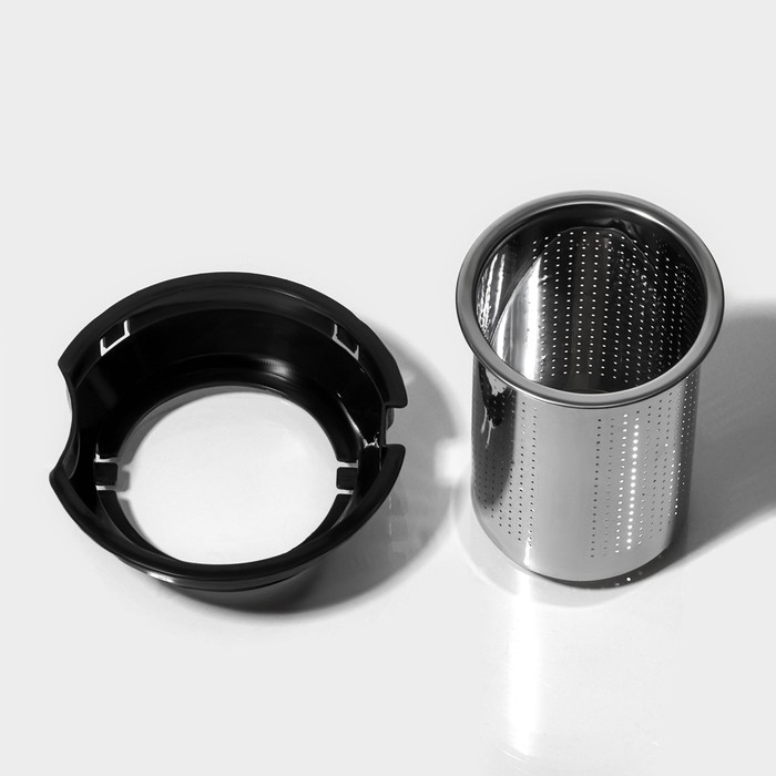 Чайник стеклянный заварочный Доляна «Иллюзия», 1,5 л, с металлическим ситом, цвет чёрный Чайник стеклянный заварочный Доляна «Иллюзия», 1,5 л, с металлическим ситом, цвет чёрный