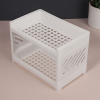 Органайзер для хранения, 2 секции, 24,2 × 15 × 16,7 см, цвет белый Органайзер для хранения, 2 секции, 24,2 × 15 × 16,7 см, цвет белый