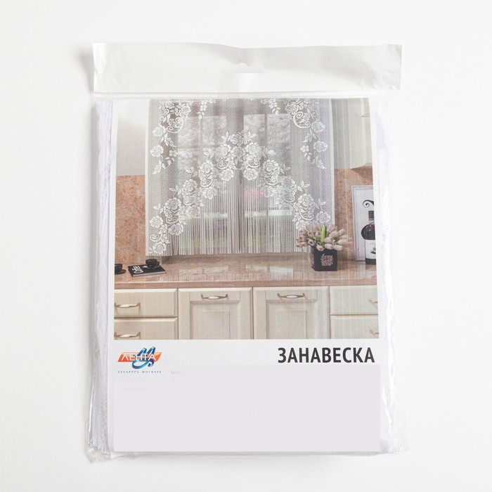 Тюль на кухню без шторной ленты, 155х170 см, 100% полиэстер