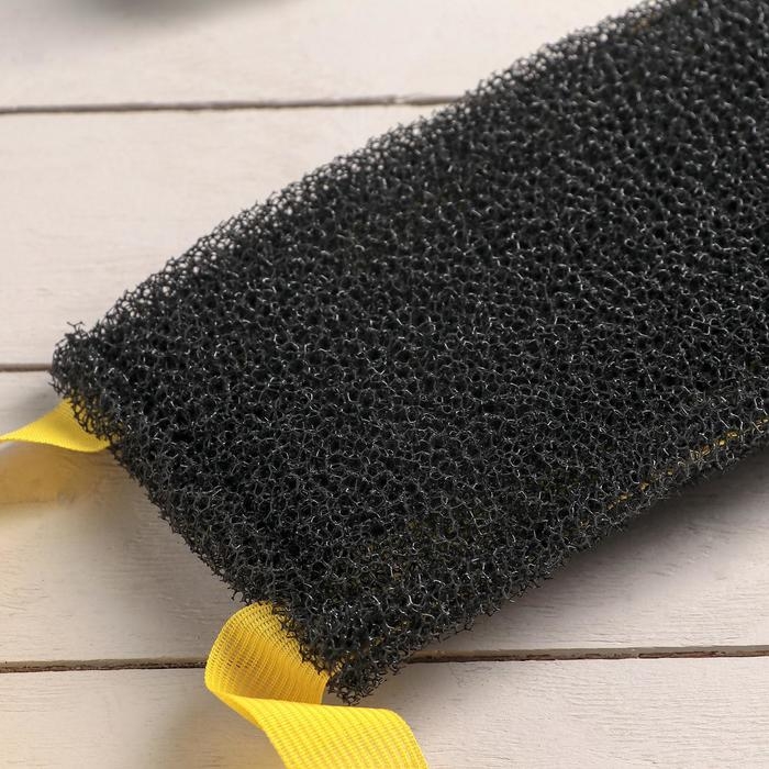 Губка для тела жёсткая «Чёрное золото», 37×12 см, цвет МИКС Губка для тела жёсткая «Чёрное золото», 37×12 см, цвет МИКС