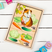 Пазлы &laquo;Сложи картинку. Кто что ест? Питомцы&raquo; Деревянные Игрушки