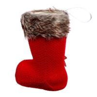 Конфетница &laquo;Сапожок&raquo;, с деревянным элементом, цвет красный