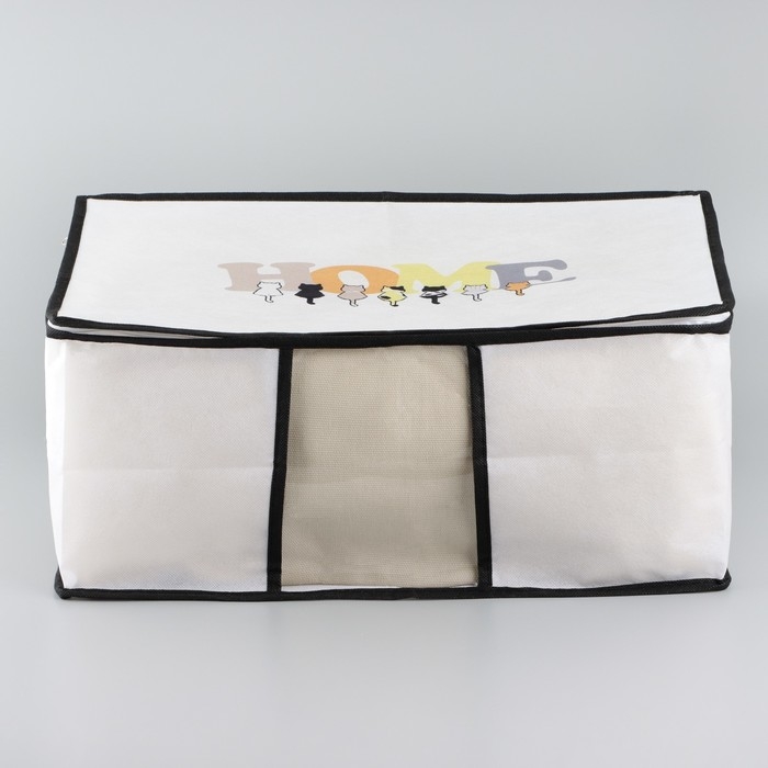 Органайзер для хранения белья, кофр с pvc-окном &laquo;HOME&raquo;, 43 х 28,5 х 20 см.