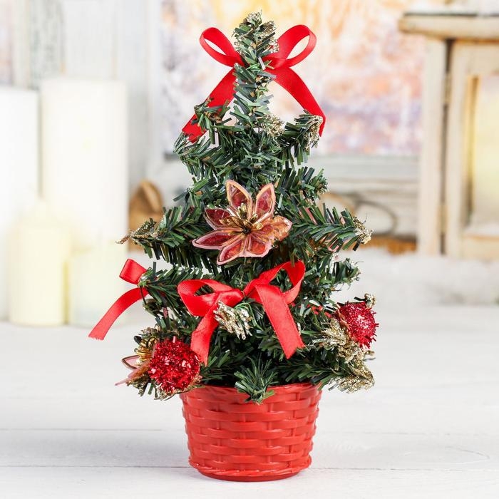 Ёлка декор Ёлка декор "Цветок" 20 см, красный