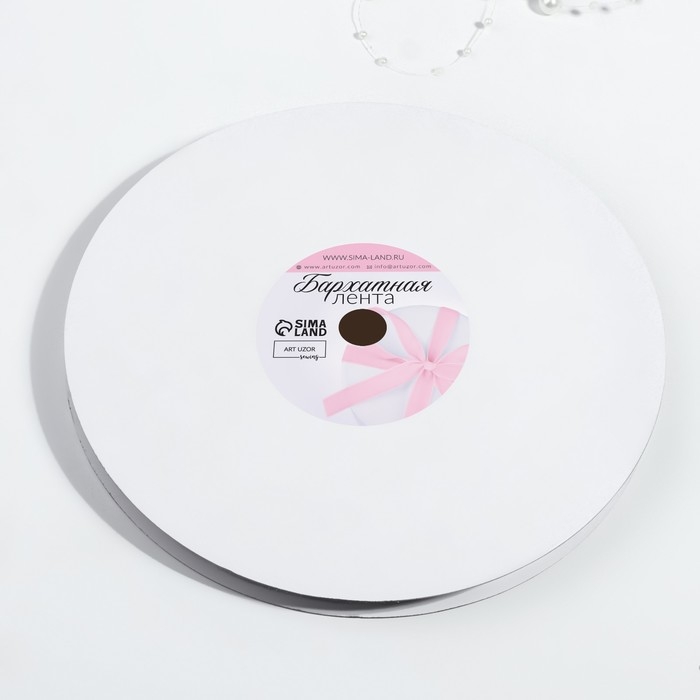 Лента бархатная, с серебряным люрексом, 10 мм, 18 ± 1 м, цвет серый №184 Лента бархатная, с серебряным люрексом, 10 мм, 18 ± 1 м, цвет серый №184