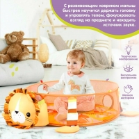 Развивающий коврик 3 в 1 &laquo;Лев&raquo;, 68x68 см, 30 цветных шариков, 4 игрушки