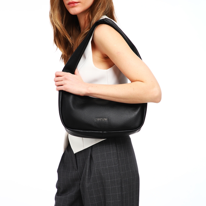 Сумка женская TEXTURA, багет, маленький размер, цвет чёрный