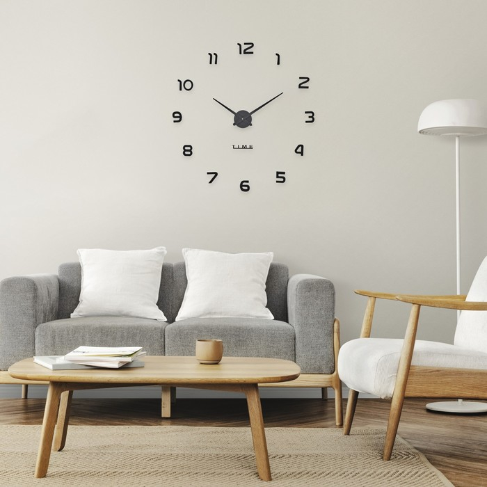 Часы настенные интерьерные, 3d Часы настенные интерьерные, 3d "Элегант", дискретный ход, наклейка, большие, d-120 см