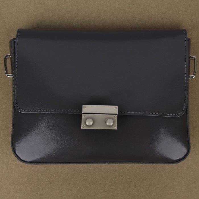 Застёжка для сумки, 4 &times; 2,8 см, цвет жемчужный серебряный