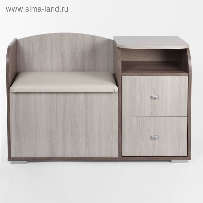 Диванчик с тумбой, 1000х355х670, Ясень шимо темный/Светлый