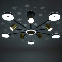 Люстра "Артеко" 10хLED 190Вт 3000-6000К серо-золотой 104х104х31 см BayerLux Люстра "Артеко" 10хLED 190Вт 3000-6000К серо-золотой 104х104х31 см BayerLux