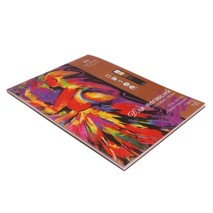 Планшет для пастели А4, 18 листов, 6 цветов Планшет для пастели А4, 18 листов, 6 цветов "Сладкие грёзы", тиснение "холст", блок 160 г/м², хлопок 40%