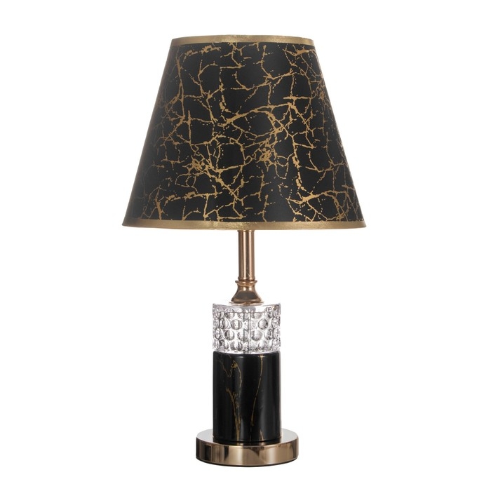 Лампа настольная Лампа настольная "Рамира" 1х40Вт Е27+подсветка, черный/золото 27х27х48см