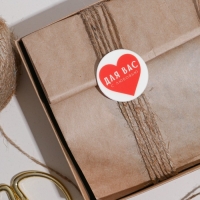 Наклейки для бизнеса &laquo;С любовью&raquo;, матовая пленка, 50 шт, 4 х 4 см