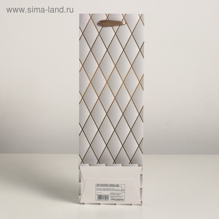 Пакет ламинированный под бутылку, 12 х 9 х 36 см