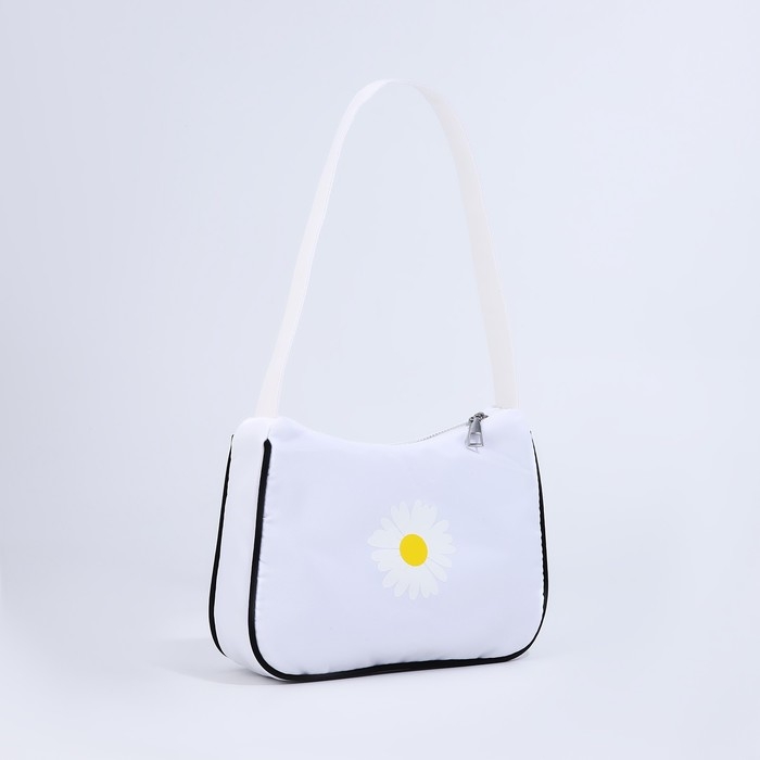 Сумка молодёжная на молнии, цвет белый