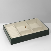 Подставка для украшений 4 ячеек, 9 полос, 24,5&times;15,5&times;4,5 см, цвет бежево-зелёный