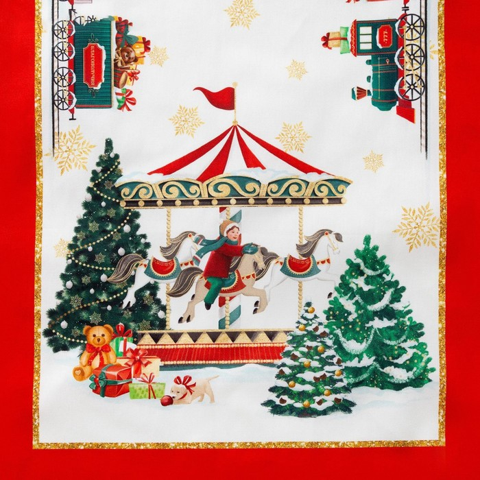 Дорожка на стол новогодняя "Новогодняя ярмарка" 40*147 см, 100% хл, саржа 190гр/м2