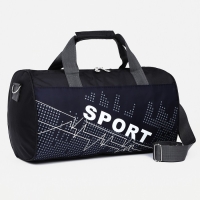 Сумка спортивная на молнии, длинный ремень, средний размер, цвет чёрный Сумка спортивная на молнии, длинный ремень, средний размер, цвет чёрный