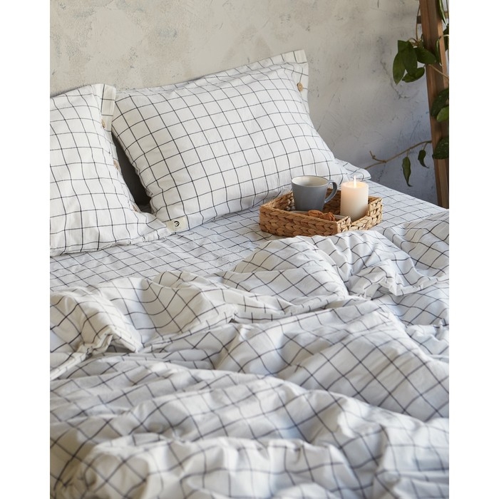 Постельное бельё Этель &laquo;Клетка&raquo; 2 сп, размер 180х210 см, 220х240 см, 50х70 см-2шт