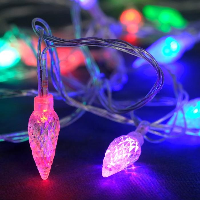 Гирлянда «Нить» 5 м с насадками «Шишки», IP20, прозрачная нить, 20 LED, свечение мульти (RG/RB), мигание, 220 В Гирлянда «Нить» 5 м с насадками «Шишки», IP20, прозрачная нить, 20 LED, свечение мульти (RG/RB), мигание, 220 В